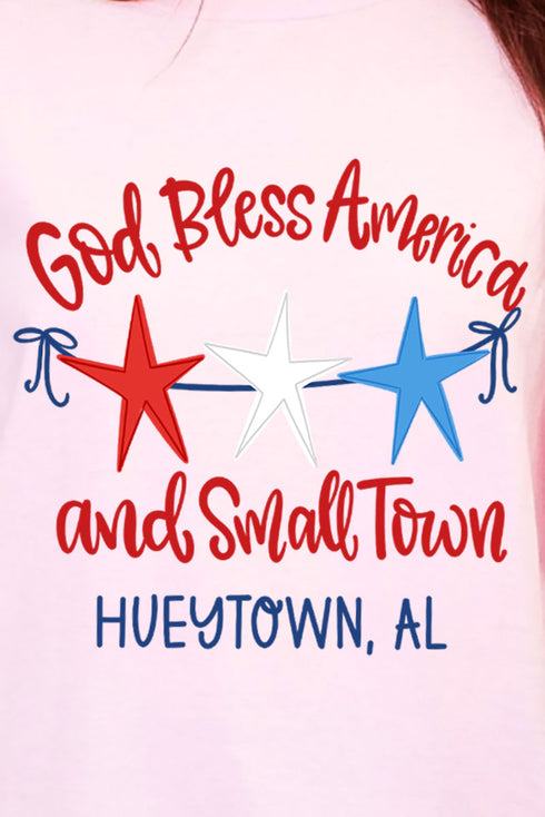 Personalized God Bless America And Small Town Softstyle Adult T-Shirt