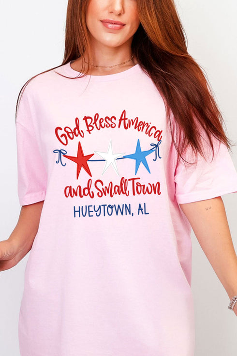 Personalized God Bless America And Small Town Softstyle Adult T-Shirt