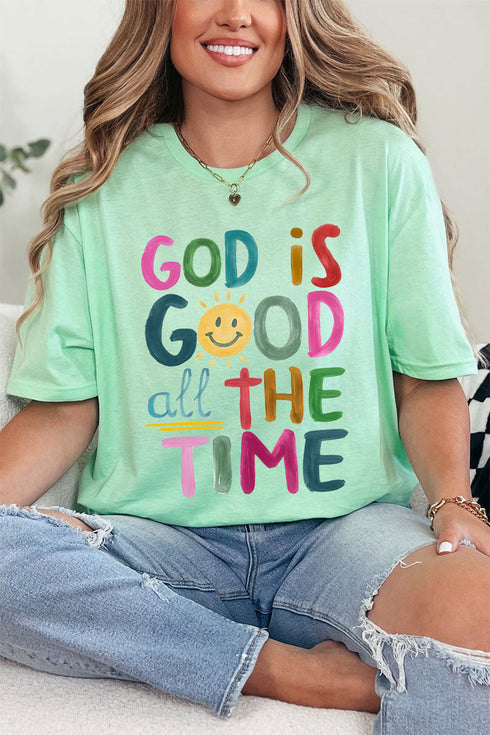 Colorful God Is Good God Softstyle Adult T-Shirt
