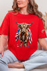 Painted Old Glory Highland Cow Softstyle Adult T-Shirt