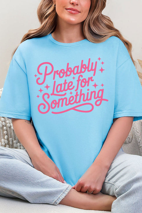 Pink Probably Late For Something Softstyle Adult T-Shirt