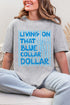 Striped Blue Collar Dollar Blue Softstyle Adult T-Shirt