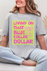 Striped Blue Collar Dollar Yellow And Pink Softstyle Adult T-Shirt