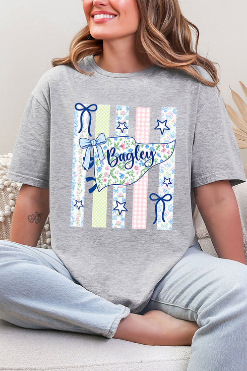 Personalized Floral Pennant Banner T-Shirt -- Available in Adult & Youth Sizes