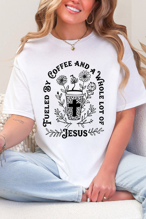 Black Coffee And A Whole Lotta Jesus Softstyle Adult T-Shirt