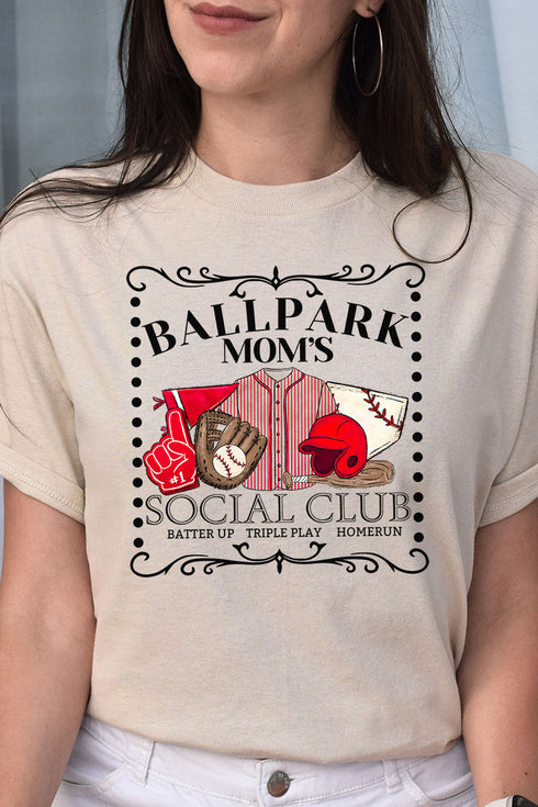 Ballpark Moms Social Club Softstyle Adult T-Shirt