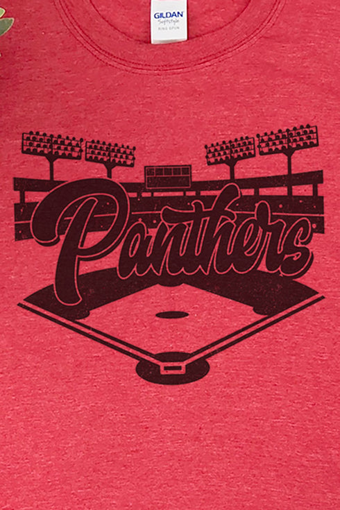 Baseball Diamond Panthers Softstyle Adult T-Shirt