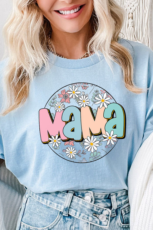 Daisies Circle Mama Softstyle Adult T-Shirt