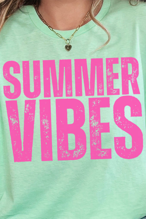 Distressed Summer Vibes Softstyle Adult T-Shirt