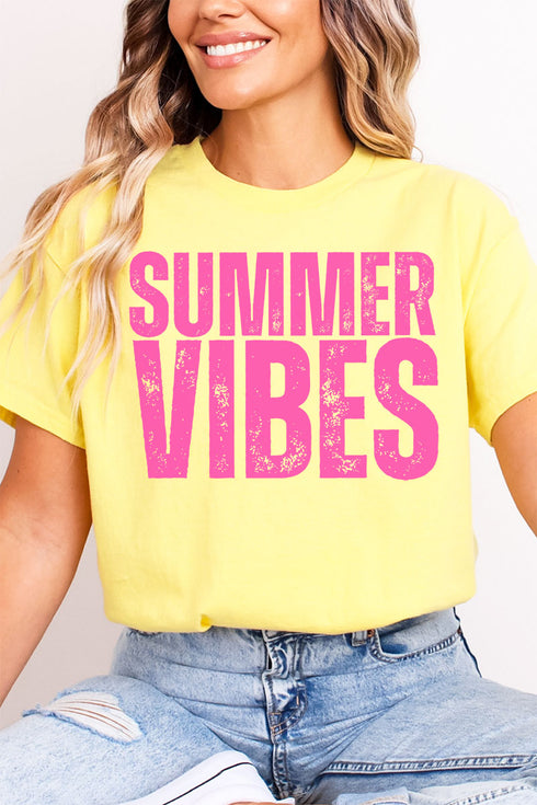 Distressed Summer Vibes Softstyle Adult T-Shirt