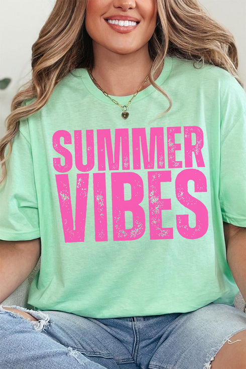 Distressed Summer Vibes Softstyle Adult T-Shirt
