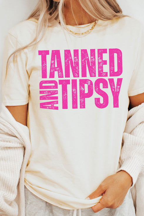 Distressed Tanned And Tipsy Softstyle Adult T-Shirt
