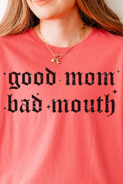 Good Mom, Bad Mouth Softstyle Adult T-Shirt