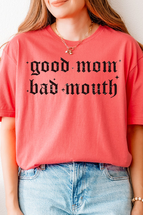 Good Mom, Bad Mouth Softstyle Adult T-Shirt