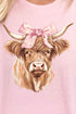 Highland Cow Bow Softstyle Adult T-Shirt