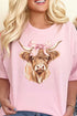 Highland Cow Bow Softstyle Adult T-Shirt