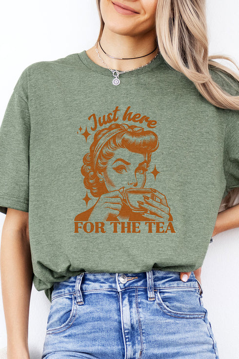 Just Here For The Tea Softstyle Adult T-Shirt