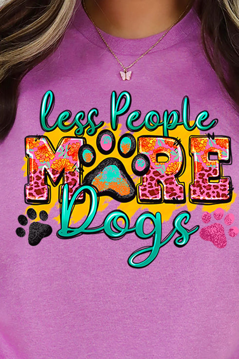 Colorful Less People More Dogs Softstyle Adult T-Shirt
