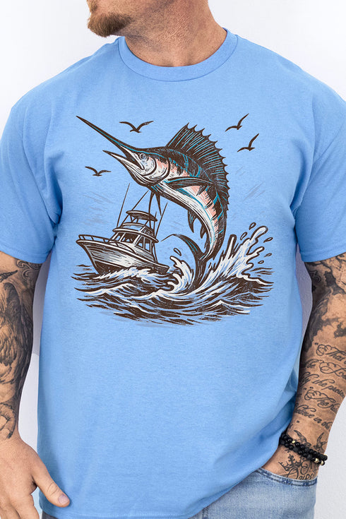 Marlin Waves Softstyle Adult T-Shirt