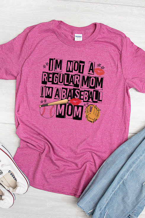 Not A Regular Mom Baseball Mom Softstyle Adult T-Shirt