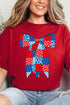 Patchwork Patriotic Bow Softstyle Adult T-Shirt
