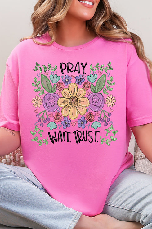 Pray Wait Trust Softstyle Adult T-Shirt