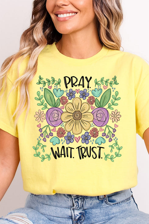 Pray Wait Trust Softstyle Adult T-Shirt