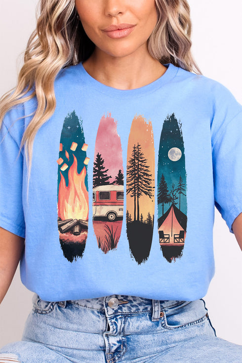 Retro Around The Fire Softstyle Adult T-Shirt