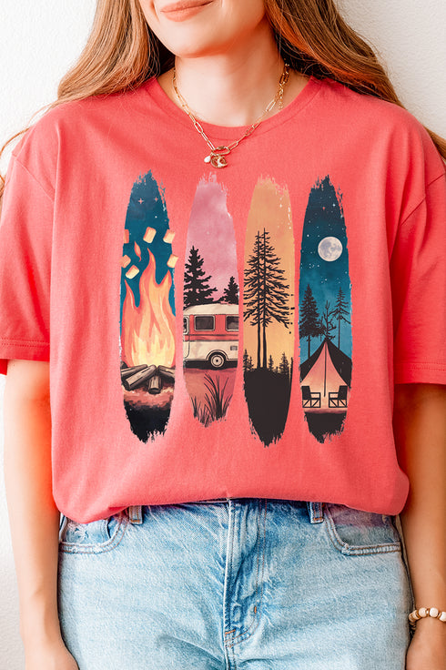Retro Around The Fire Softstyle Adult T-Shirt