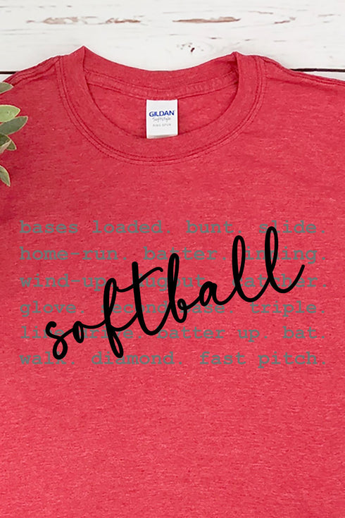 Softball All The Things Softstyle Adult T-Shirt