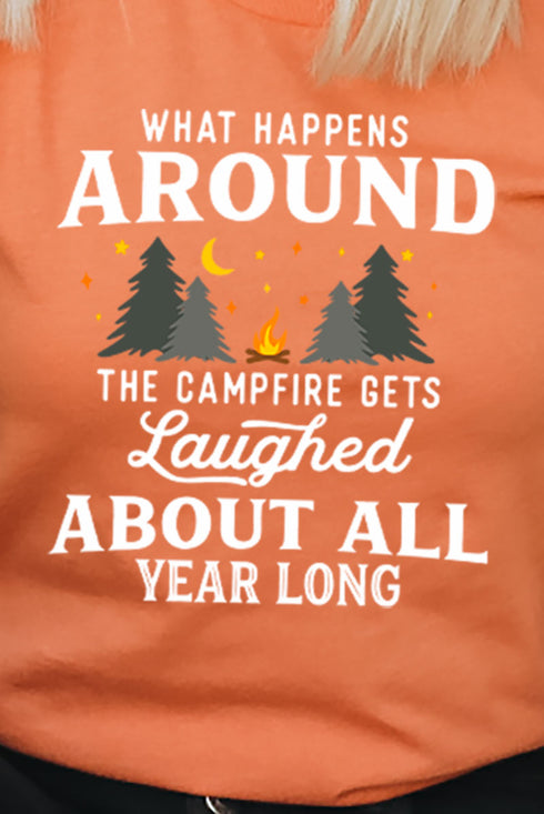 What Happens Around The Campfire Softstyle Adult T-Shirt
