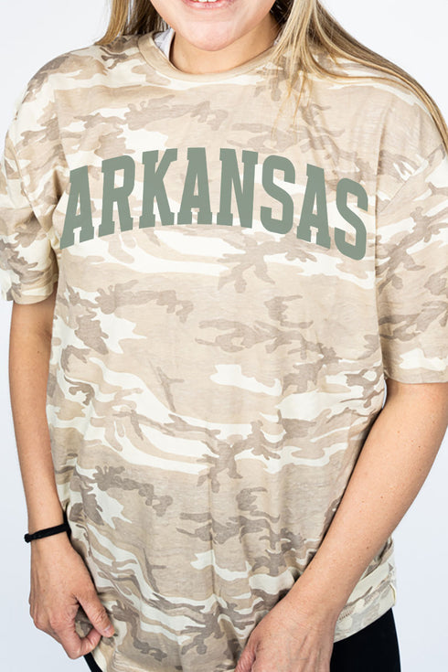 Green Arched Arkansas Fine Jersey Tee