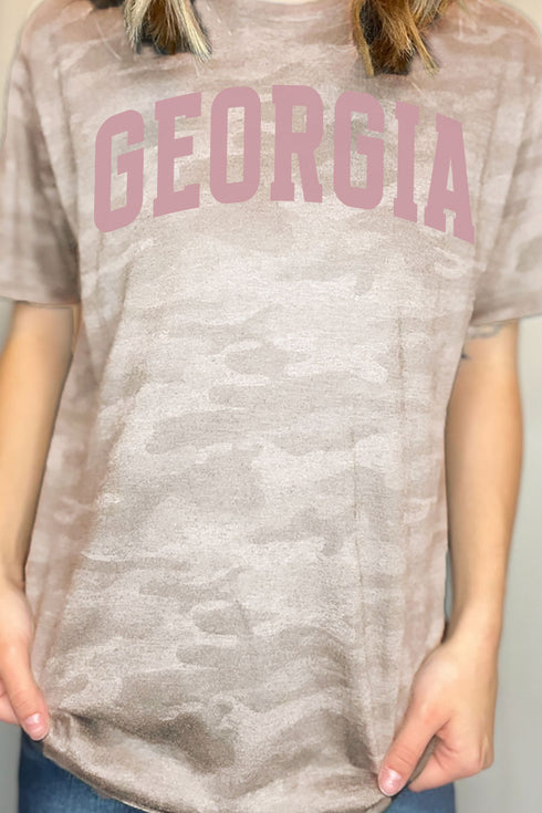 Pink Arched Georgia Fine Jersey Tee