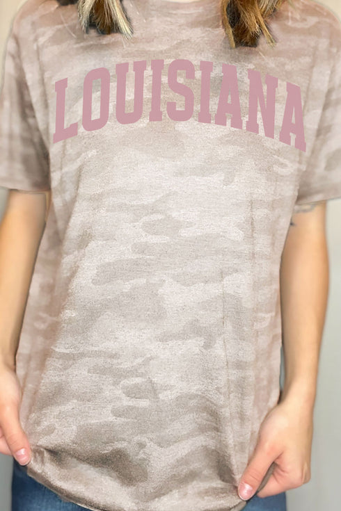 Pink Arched Louisiana Fine Jersey Tee
