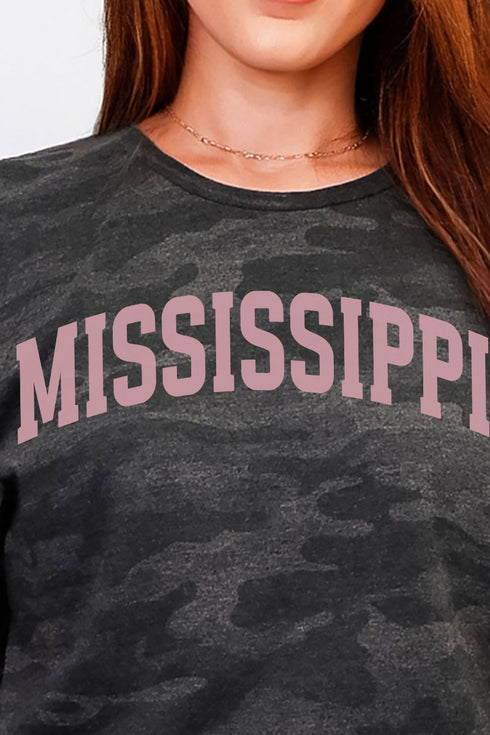 Pink Arched Mississippi Fine Jersey Tee