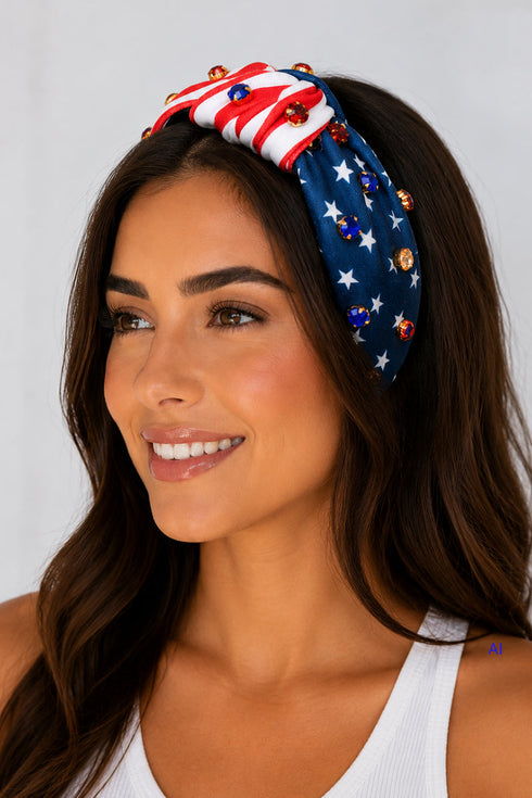 Crystal Avenue Red, White & Radiant Headband