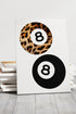 Leopard 8 Ball Stretched Canvas Print