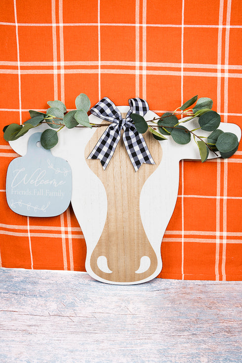 18 x 23.5 'Welcome Friends Fall Family' Cow Wall Sign