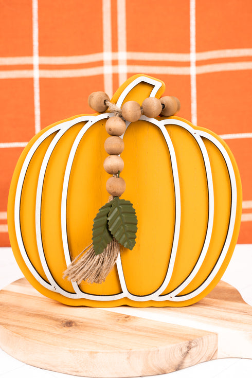 7 x 7 Shades of Autumn Yellow Tabletop Pumpkin