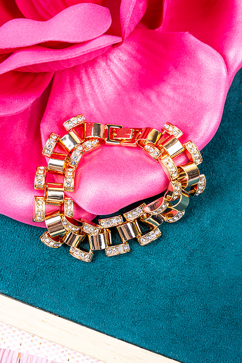 Linked In Style Goldtone Bracelet