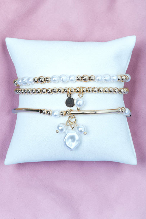 Park Place Pearls Goldtone Bracelet Set