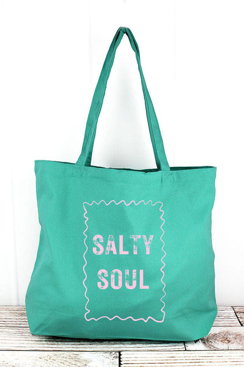 Pink Salty Soul Pigment-Dyed Large Canvas Tote