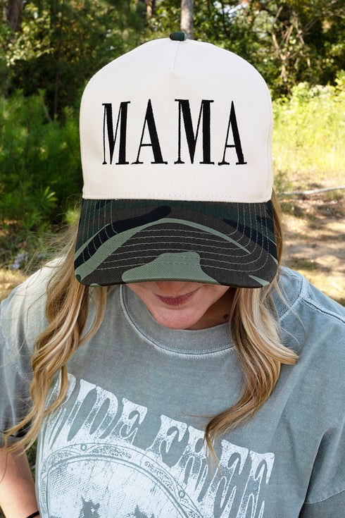Embroidered Mama Five Panel Twill Cap