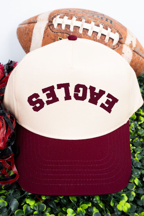 Upside Down Custom Mascot Embroidered Five Panel Twill Cap *Customize Your Text and Choose Thread Color