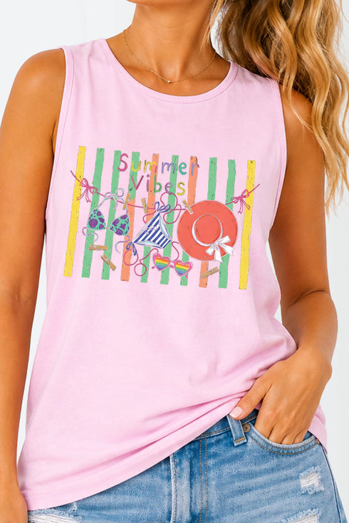 Bikini Summer Vibes Comfort Colors Cotton Tank Top
