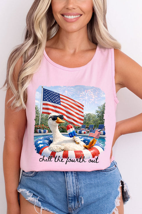 Chill The Fourth Out Comfort Colors Cotton Tank Top