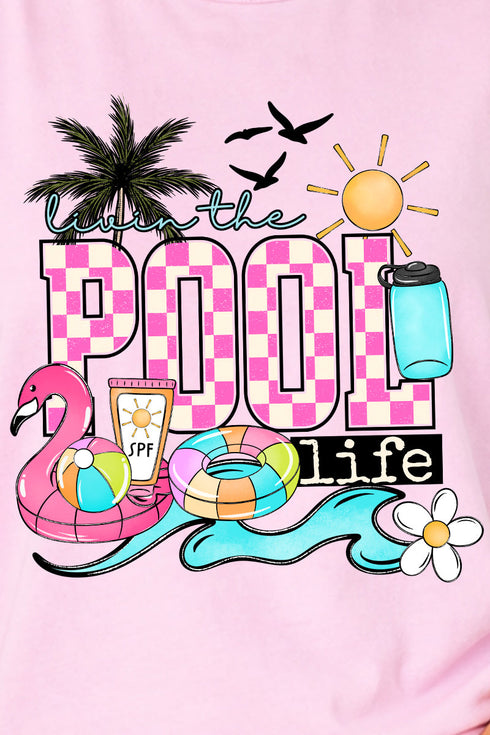 Livin The Pool Life Comfort Colors Cotton Tank Top