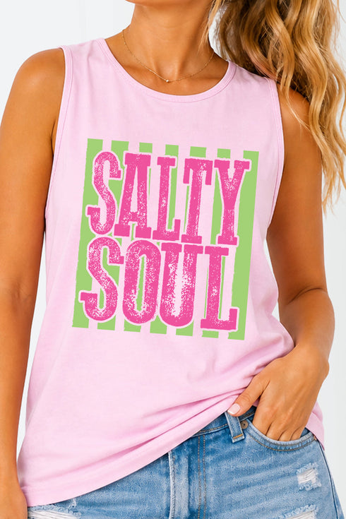 Striped Salty Soul Comfort Colors Cotton Tank Top
