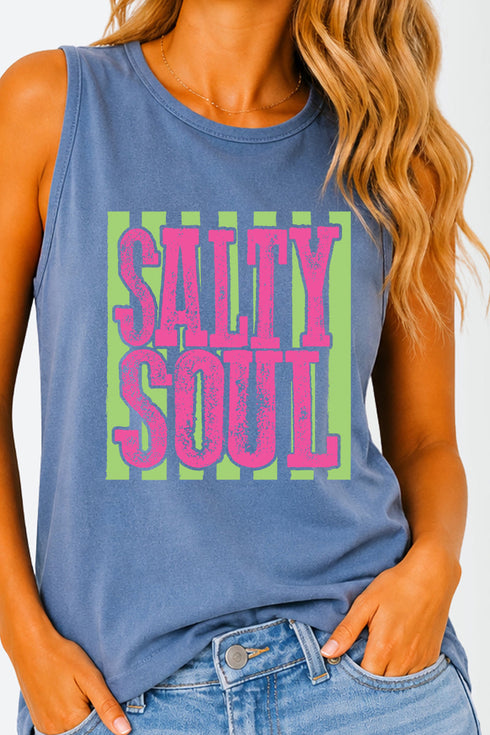 Striped Salty Soul Comfort Colors Cotton Tank Top