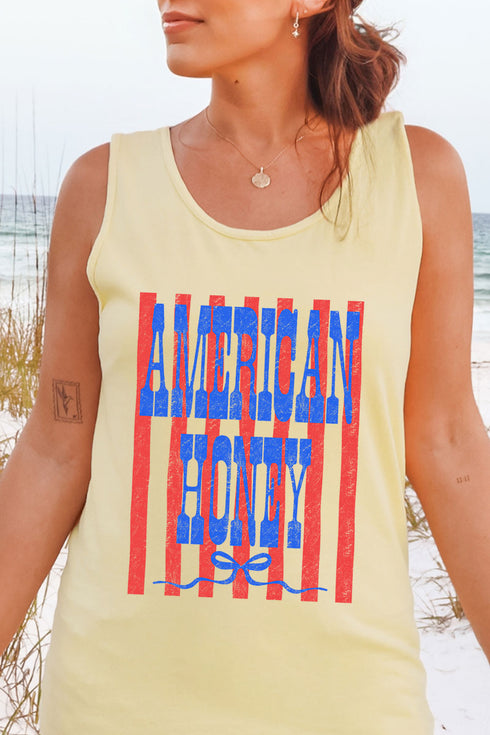 Blue American Honey Energy Comfort Colors Cotton Tank Top